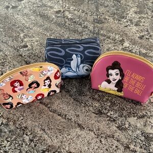 Disney Cosmetic Bags Lot of 3